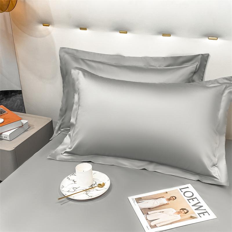 Pure Cotton Solid Color Long-Staple Pillowcase Pair – 100% Xinjiang Cotton, Single Piece, Simple Plain Design