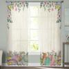 Osterhasen-Eier, Frühlingsblumen, Tüllvorhänge für Wohnzimmer, Schlafzimmer, Voile, transparenter Vorhang, Fenster, Heimdekoration, Vorhänge