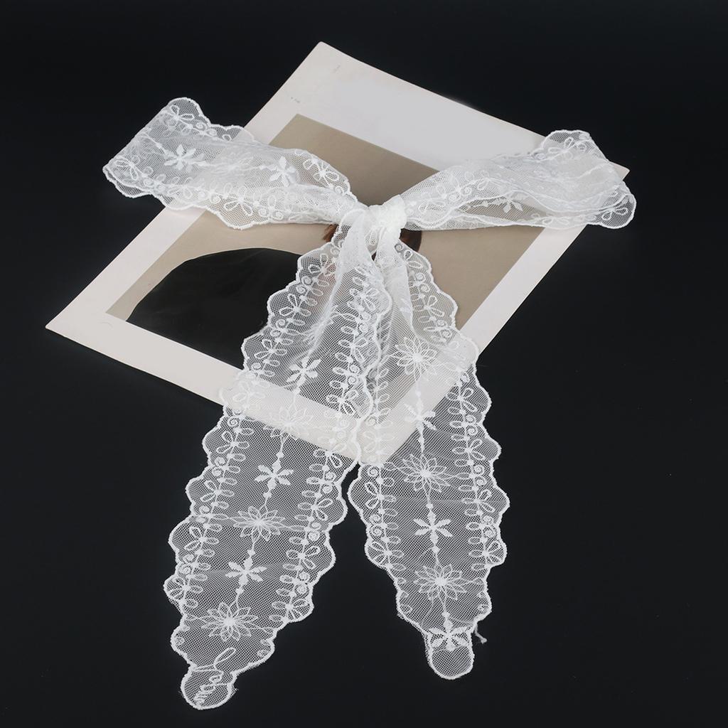Breathable Lace Scarf Embroidery Neckwrap Seethrough Waistband For Various Occasion and Outfit All Matching Accessory