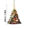 2D Acrylic Flat Printing Books Pendant Home Tree Window Hanging Decor Gift For Book Lovers Creative Book Christmas Tree Ornament