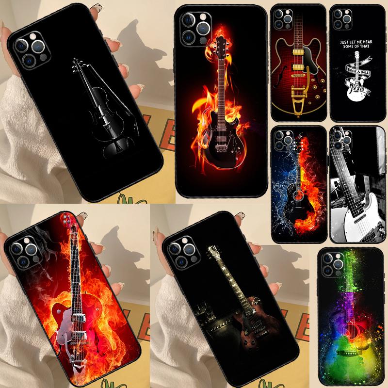 Rock Music Instrument Guitar Cover For Xiaomi Redmi Note 11 10 12 13 14 Pro 11S 12S Case For Redmi 10C 13C 12C 14C 15 C