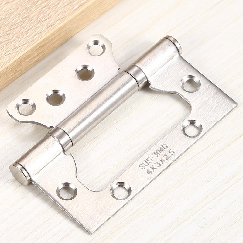 Stainless Steel Door Hinges Invisible Mute Thickened Bearings Hardware Hinge Accessories for Wooden Doors Window 4 Inch