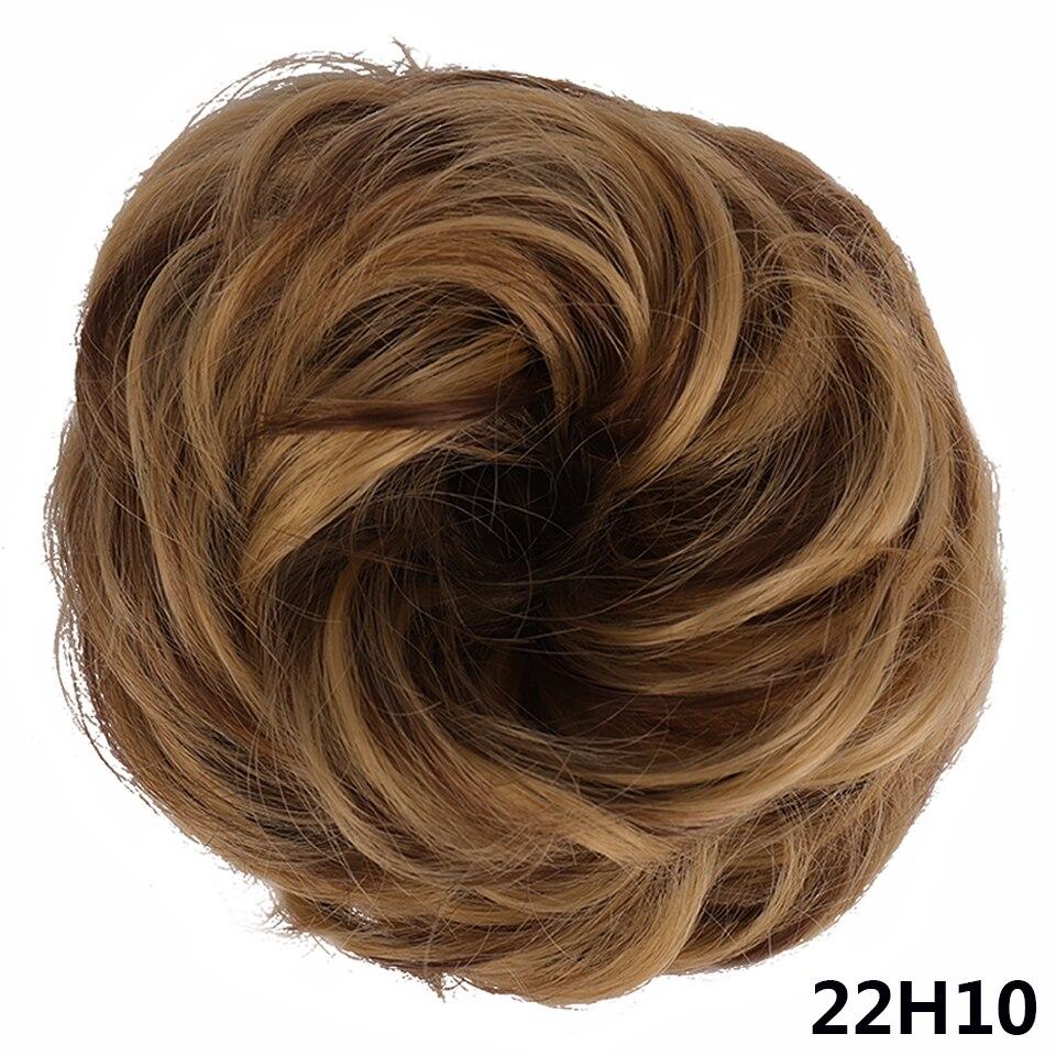 LUPU Syntetické dámské kudrnaté vlasy drdol Doplňky do vlasů elastické rozcuchané vlnité drdoly prodlužování vlasů ombre hnědá červená černá