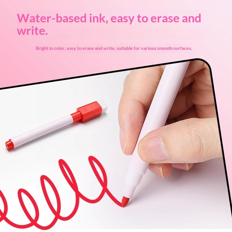 24Pcs Bottled Whiteboard Marker Pen With Brush Erasable Whiteboard Pen Children Erasable Stationery Convenient Storage