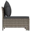 Garden Sofa 2 Seater with Cushions Grey Poly Rattan