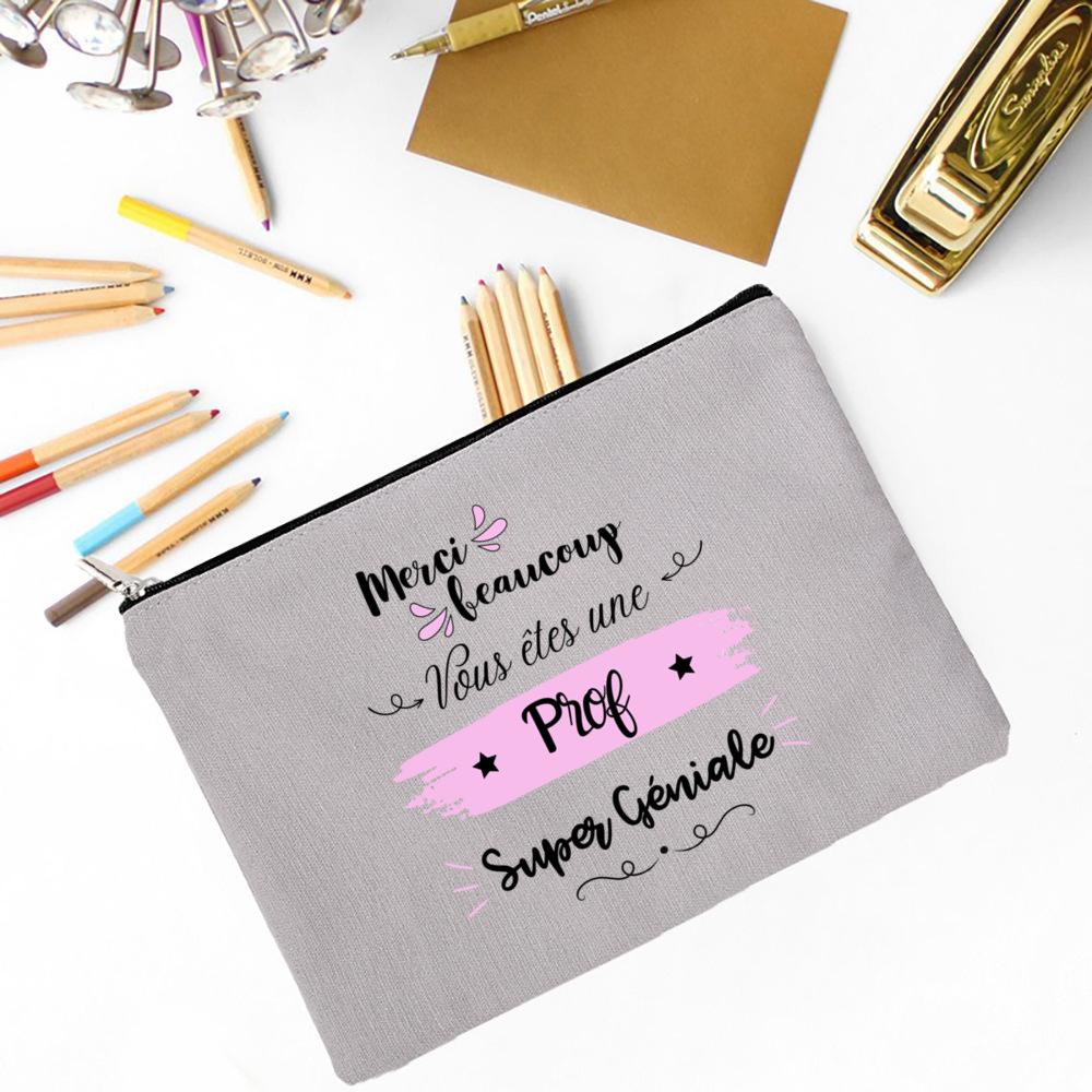 The Influence of Teacher Will Last for A Lifetime Print Makeup Bag Travel Toiletry Bag Pencil Case Stationery Bags Teachers Gift