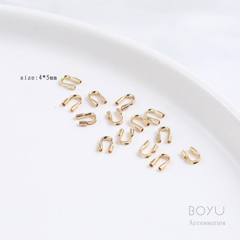 14K Gold Positionierverschluss Schließe Clip für DIY Perlenkette - Farbbeständige Perlenendkappe