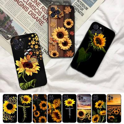 Beautiful Flower Sunflower Phone Case For Iphone 8 7 6 6s Plus X Se 2020 Xr Xs 14 11 12 13 Mini Pro Max Mobile Case
