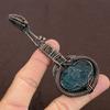 Natural Chrysocola Gemstone Handmade Copper Wire Wrap Guitar Pendant 3.1" i2F67