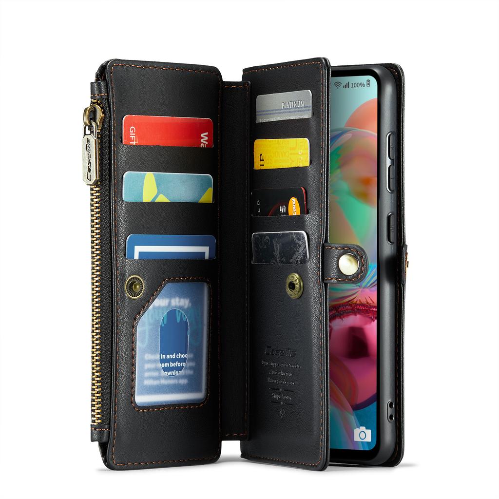 Pour Samsung Galaxy Série A12 A13 A71 S20 S21 S22 S23 S24 S25 Z Fold3 Z Fold4 Z Fold5 Z Fold6 Sac Téléphone Bandoulière Multifonctionnel en Cuir PU