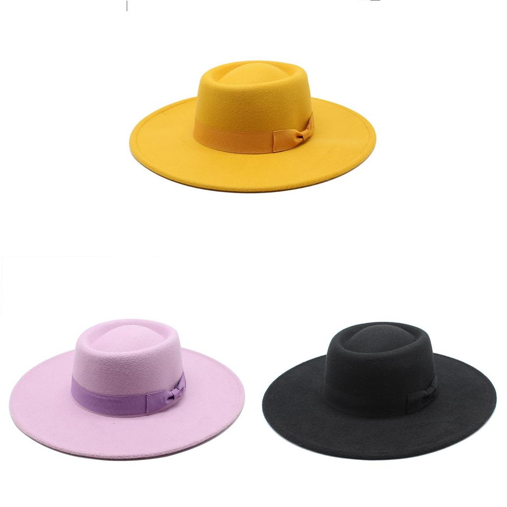 Wool Felt Fedora Hat For Men Women With Wide Brim In Classic Black For Formal Events