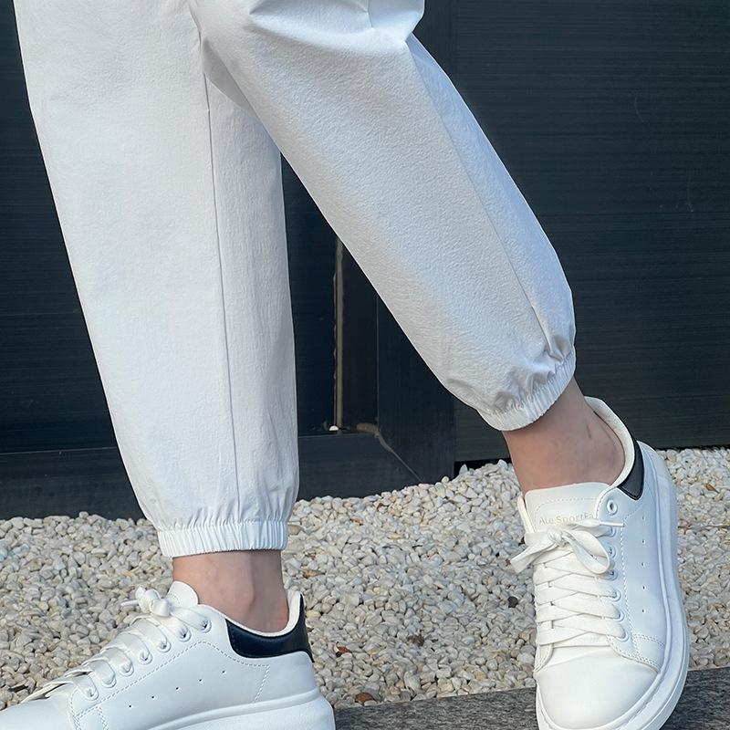 Женские модные повседневные однотонные универсальные спортивные штаны свободного кроя — фото 8