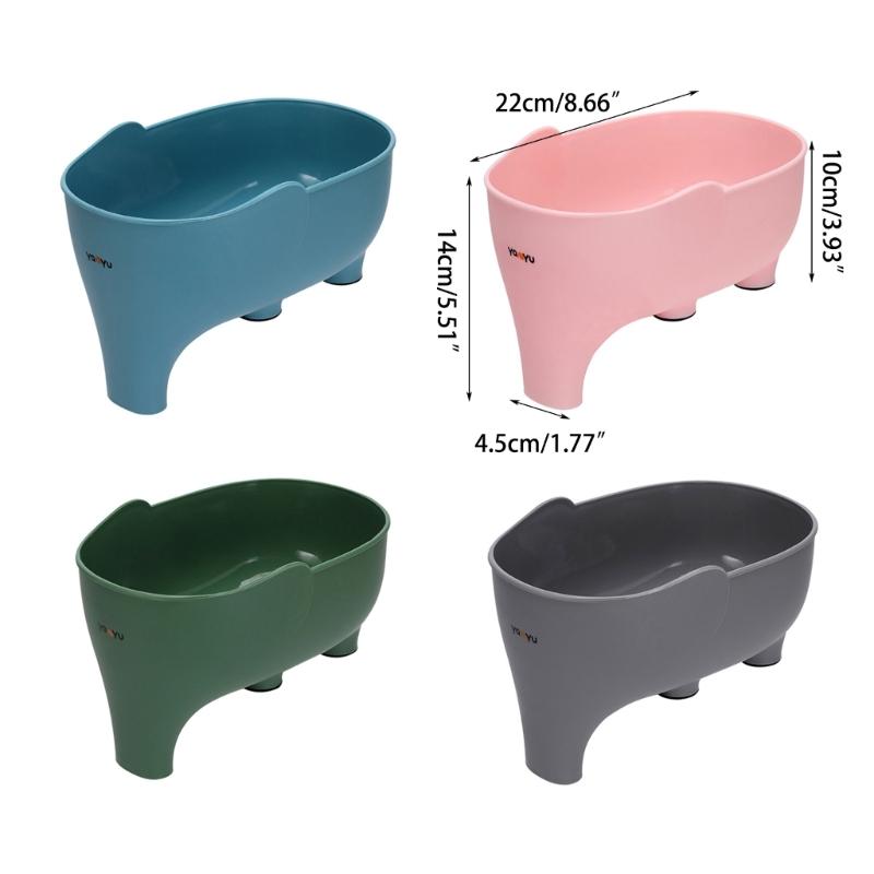 Multifunctional Sink Filter Basket Kitchen Food Strainer Dishcloth Holder Elephant Shape Drain Basket Sponge Holder