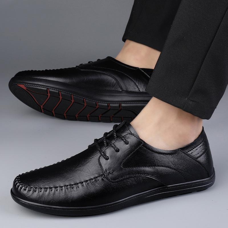 85 Men'S And Women'S Shoes Handmade Flat-Soled Leather Shoes Spring Low-Top First-Layer Cowhide Surface Business Casual Shoes Single Shoes