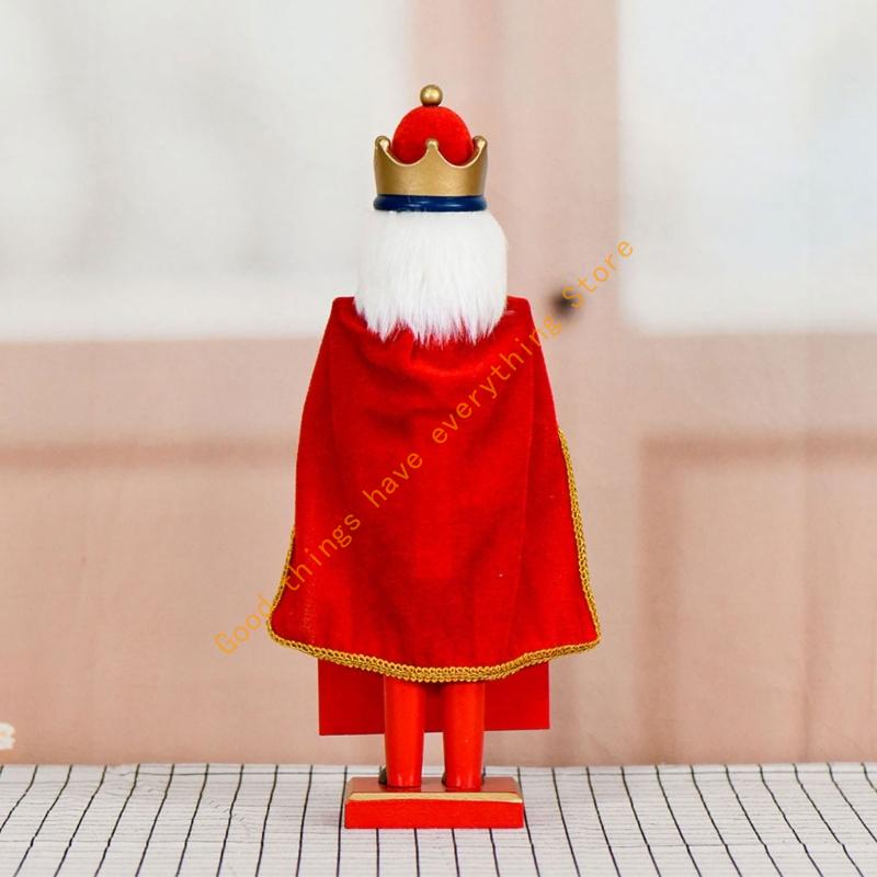 Christmas Nutcrackers Ornament Wooden Nutcrackers Christmas Decorations Figures Puppet Home Decors for Christmas Desktop 55KF