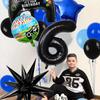 1set Video Game Theme Number Birthday Set Game Controller Balloons Black 1-15 Number Balloons Gamer Kids Birthday Party Decors