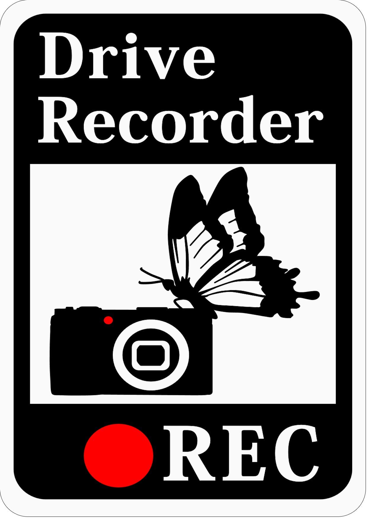 

[CraftBunny] Sticker with drive recorder Butterfly and Camera (Magnet) s52 148mm x 105mm (A6) белый