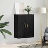 Wall Mounted Cabinet Black Oak Effect 69.5 x 34 x 90 cm