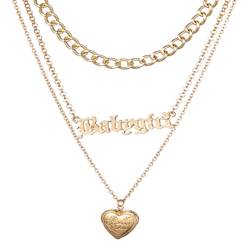 Elegant Gold Heart Pendant Necklace For Women Stylish Layered Fashion Jewelry