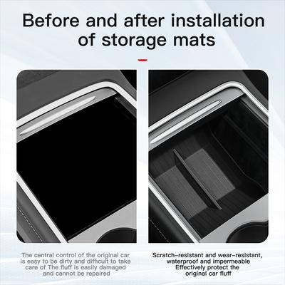 YZ Full TPE Oppbevaringsboks for Midtkonsoll For Tesla Model 3 Model Y Midtkonsoll Armlene Foran Bak Organiseringsboks Etui