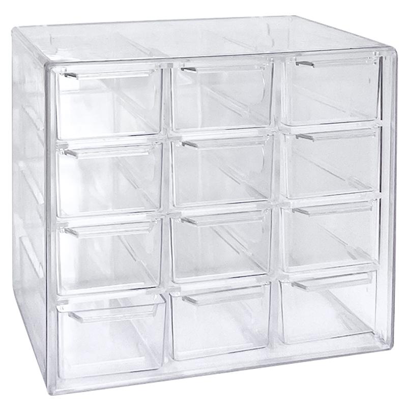 Handgefertigte durchsichtige Schreibtisch-Organizer-Box mit Perlen für Armbänder und lose Perlen