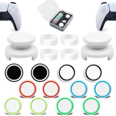 Freak PS5 compatível com PS4 controlador stick capa controlador assist anel com estojo de armazenamento stick stick protetor branco conjunto ZHI-NYLLDJS (2 aberrações/12