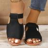 Fashion Ladies' New Summer Flat-bottomed Open-toed Slippers, Solid-color Fish-mouth Beach Cool Slippers