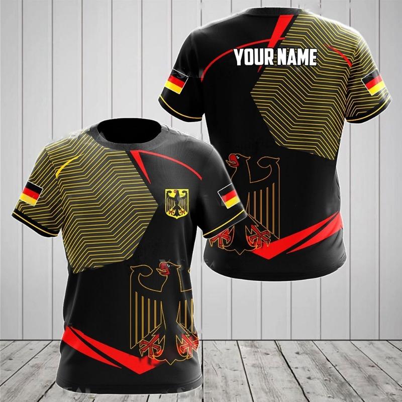 GERMANY Men's T Shirts German National Emblem Printed Summer O-neck Pullover Casual Short Sleeve Tees Oversized T-Shirt For Men