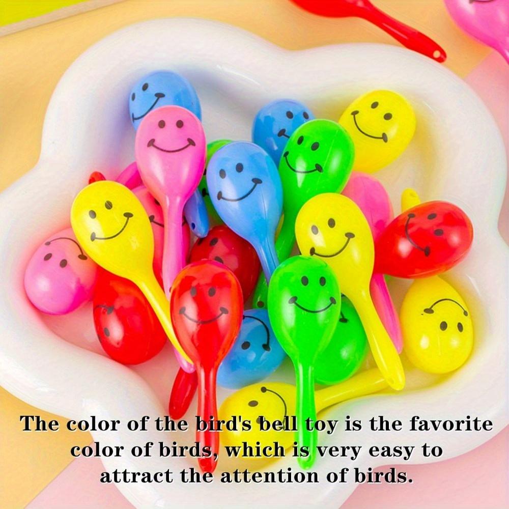 10Pcs Spoon Ball Parrot Chewing Toys, Funny Bell Bird Play Toys, Boredom Relief Interactive Entertainment Supplies for Parrot