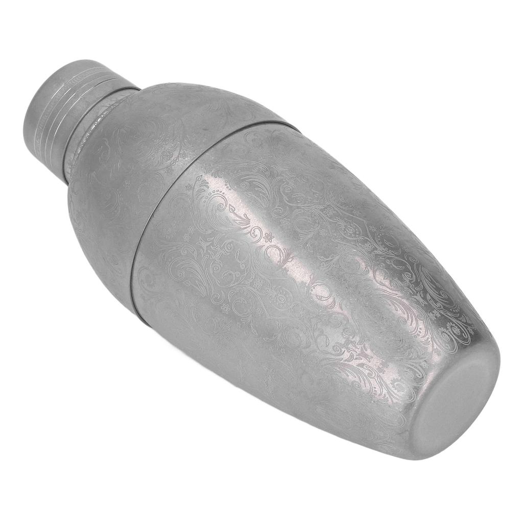 Cocktail Shaker 304 Stainless Steel High Strength Flower Carved Bartending Mixer Shaker for Bar