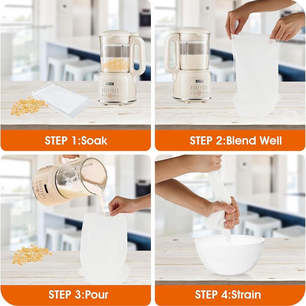 1-30Pcs Soy Milk Filter Bag Yogurt Nylon Filter Bag 100 Mesh Food Grade Nut Milk Coffee Tea Beer Filtration Strainer Mesh