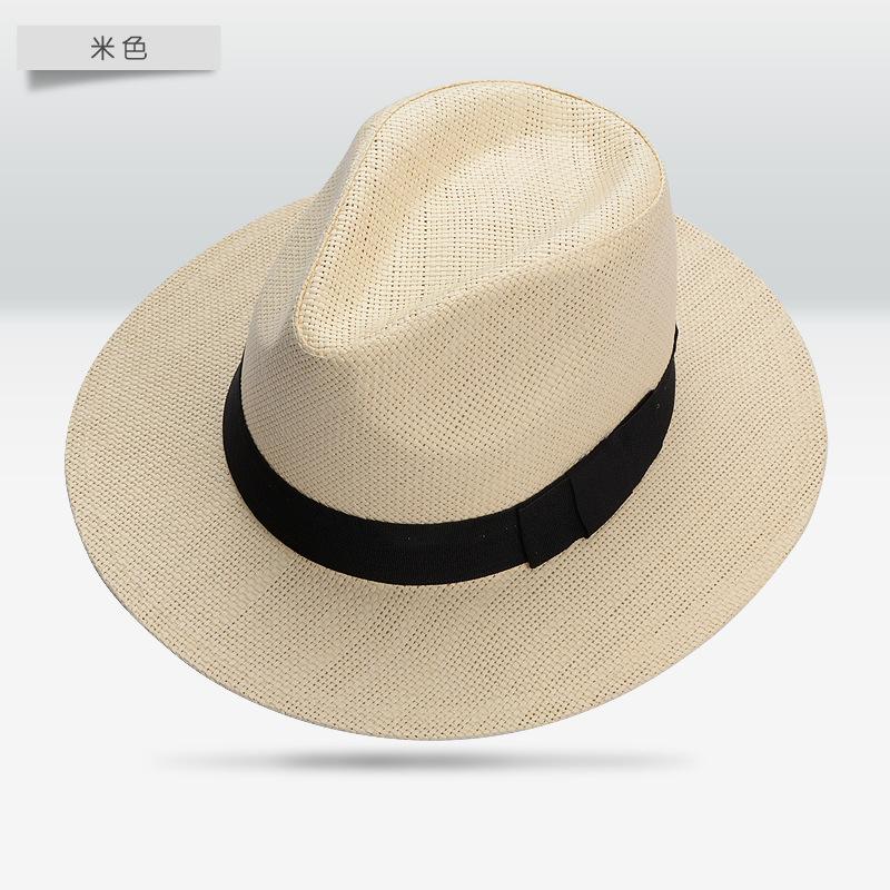 Straw hat sun protection hat women s summer straw weaving fashion trendy white top hat men s summer sun hat sun protection shade M