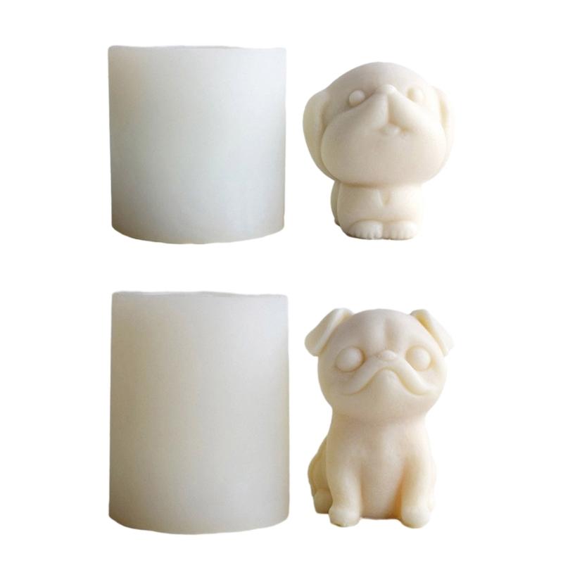 Realistic Dog Shape Candle Molds Reusable 3D Dog Aromatherapys Mold Animal Plaster Resin Molds DIY Scented Candle Mold
