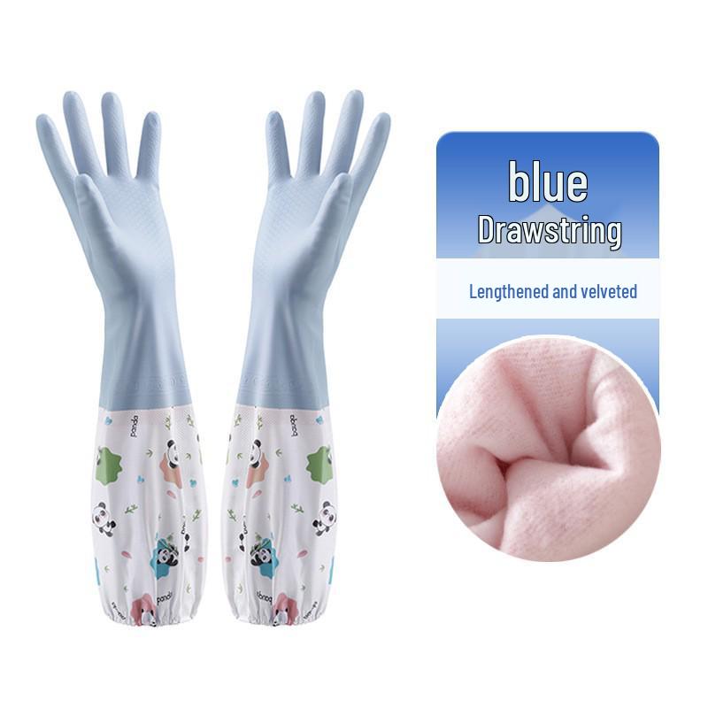 Winter Plus Waterproof Fleece Rubber Gloves - Extended Length for Kitchen and Household Cleaning