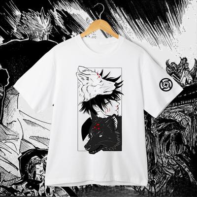 Jujutsu Kaisen Megumi Fushiguro T-Shirt Anime Shikigami Wolf Graphic Tee Men's Streetwear Casual Top for Anime Lovers