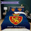 Real Zaragoza Pattern Bedding uilt Set uilt Cover Pillowcase Home Decoration Birthday Gift (1 * duvet cover + 2 * pillowcase without core)
