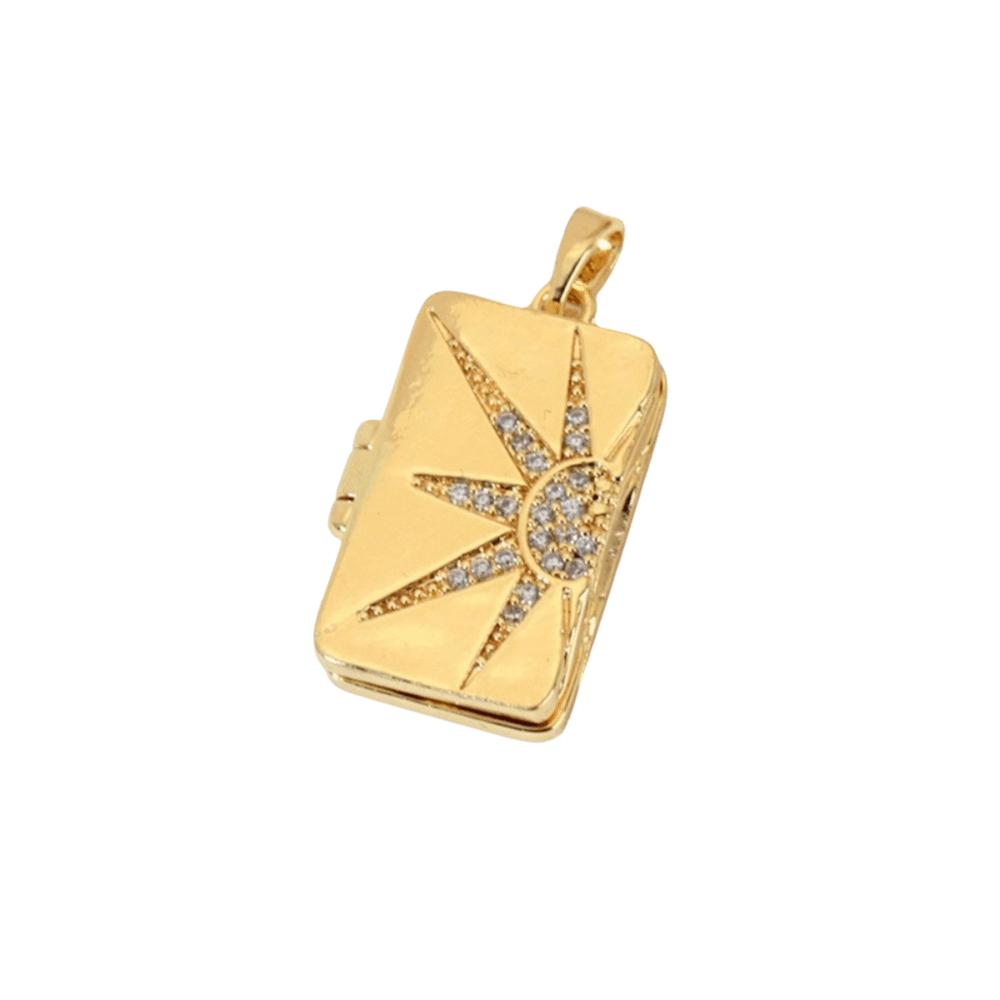 Foldable Design Photo Box Pendant Star Sun Couple Chain Pendant DIY Accessories  Party Jewelry Style-A