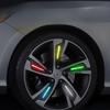 4Pcs Universal Reflective Rim Stripe Sticker,Car Wheel Night Safety Decorative Stripes,Sports Logo Reflective Stickers