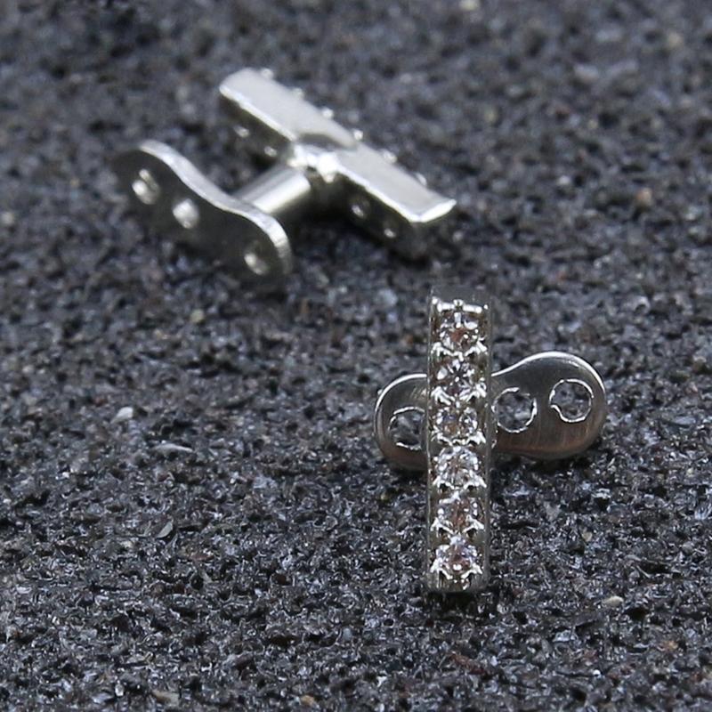 Gioielli per Piercing al Corpo in Acciaio Inossidabile Ancore Dermiche Incastonate di Cristallo Set Accessori di Grado Impiantabile Microdermal
