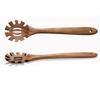 Ergonomischer Griff Kochlöffel Holz 30cm Länge Antihaft Spaghetti Gabel Zange für Hausköche und Professionelle Nutzung