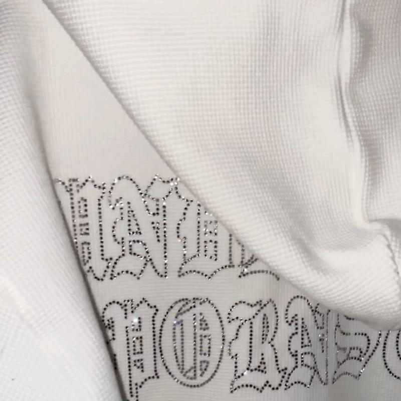 Oversized Gothic Hoodie With Rhinestone Letter Print Zip-Up Sweatshirt Women Streetwear Casual