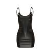 Comfortable Women Dress Nightdress PU Leather Short Wet Look