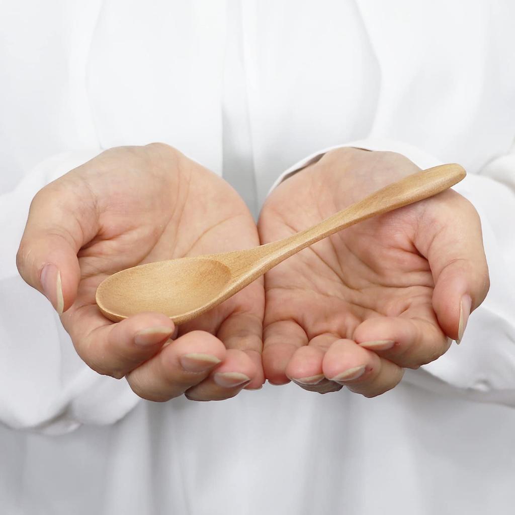 Osaka Choseido Wooden Coffee Set of Natural Wood Spoons, Small, 14.5cm Length, 3,