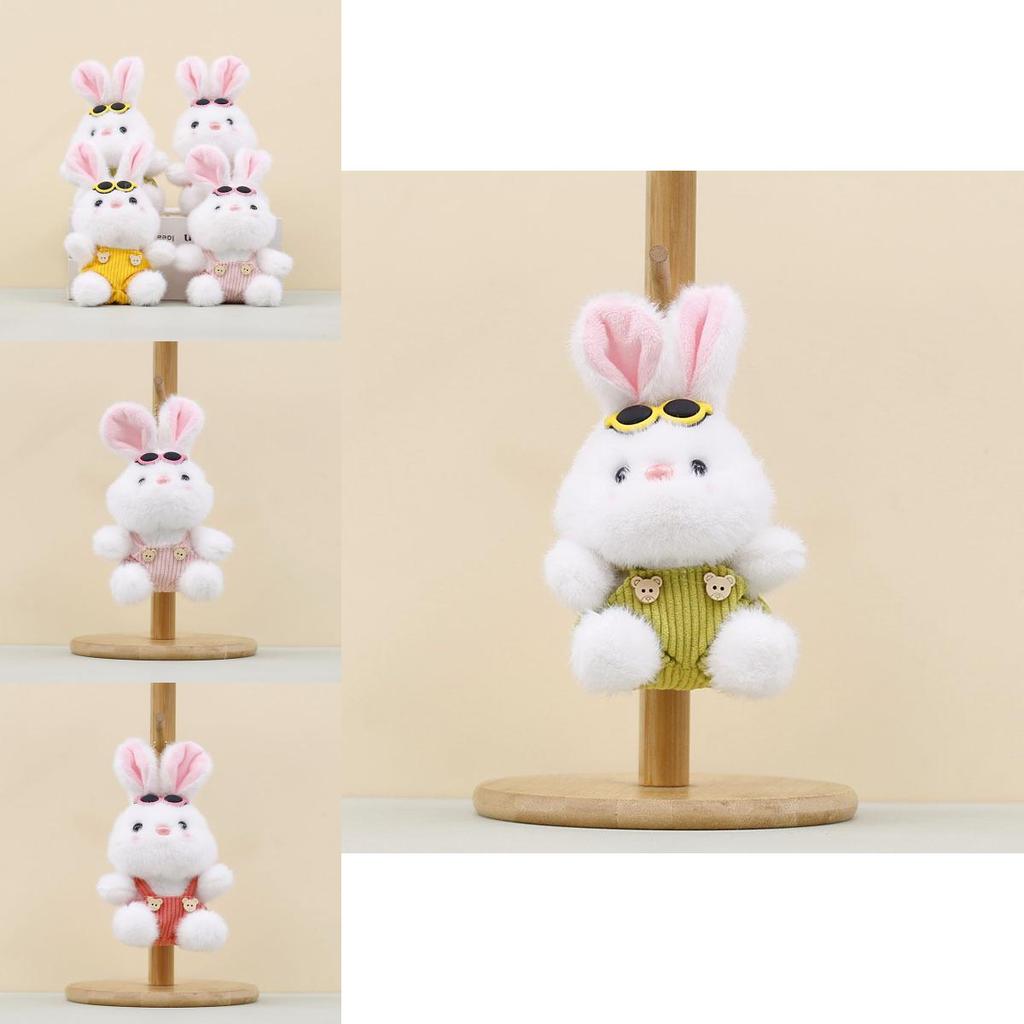 Plush Bunny Keychain With Overalls And Sunglasses For Kids And Collectors