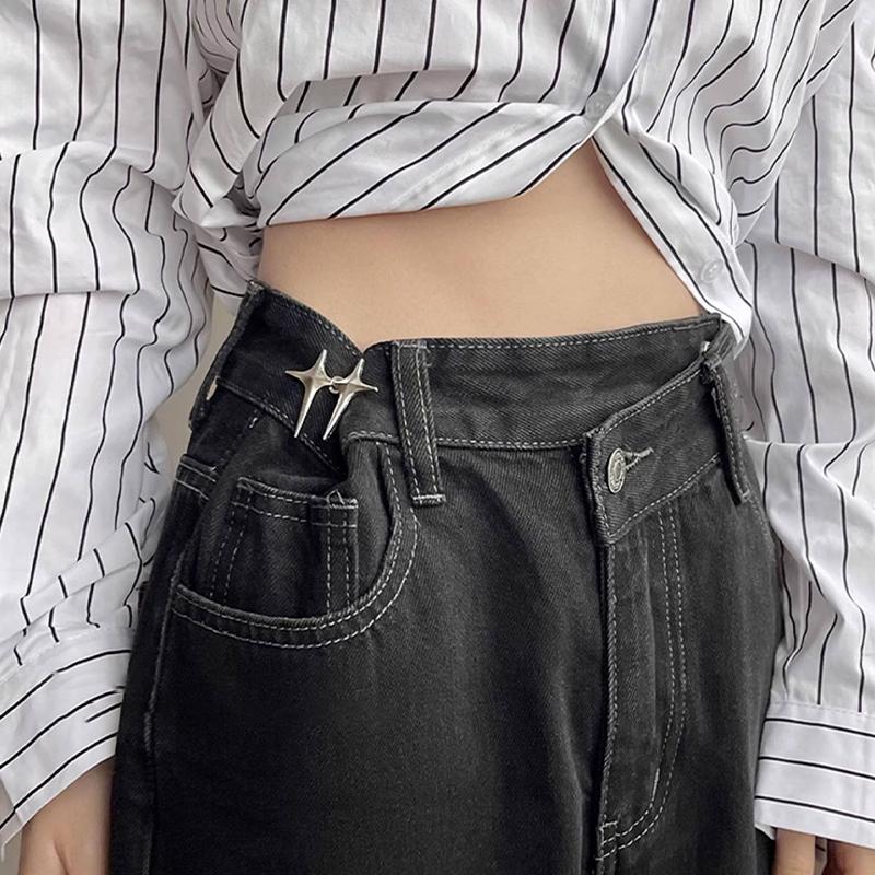 Temperament Four Pointed Star Waist Tightening Tool Adjustable Waist Buckle Able Jeans Fixed Waist Buckle
