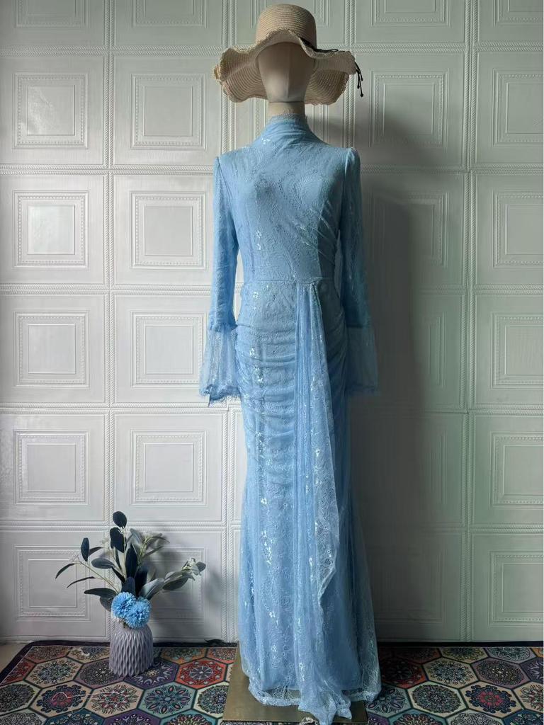 Elegant Spring 2025 Long Sleeve Evening Dress for Women