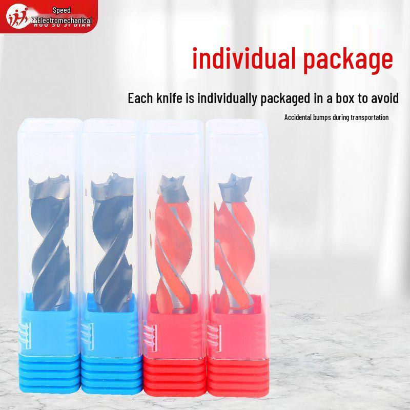 Advanced Six-Sided Woodworking Drill Bit Set: Four-Flute Crown, Row, Hole Opener, Panel Saw, Hinge Hole.