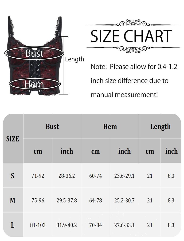 Panegy Sexy Camisole Tank Top Bustier Beautiful and Cute Summer Punk Gothic Carnival Floral Party Size Small Women's Top, Underwear, Outfit, Lace,