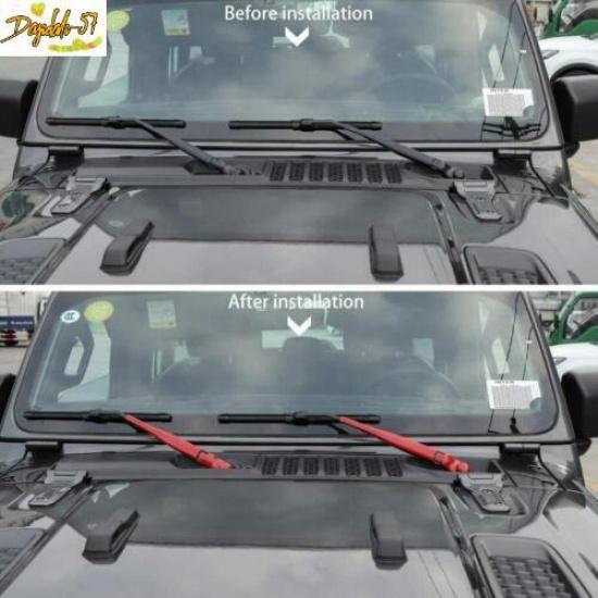 4PCS For 2018-23 Jeep Wrangler JL ABS Red Look Front Window Wiper Cover Trim New
