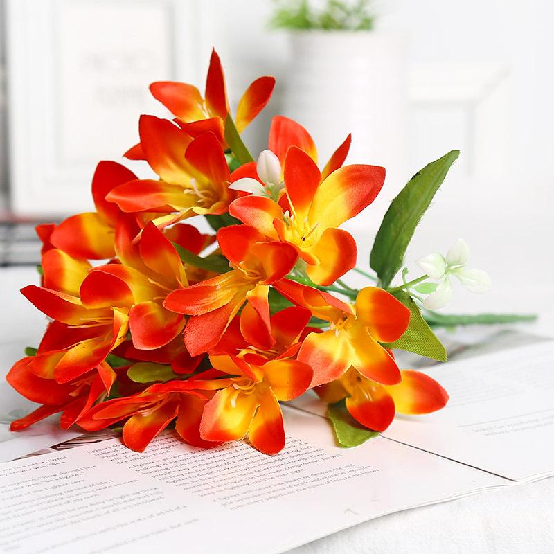 Lovely Artificial Mini Flower Bouquet Home Wedding Decor 18 Flowers On 1 Piece